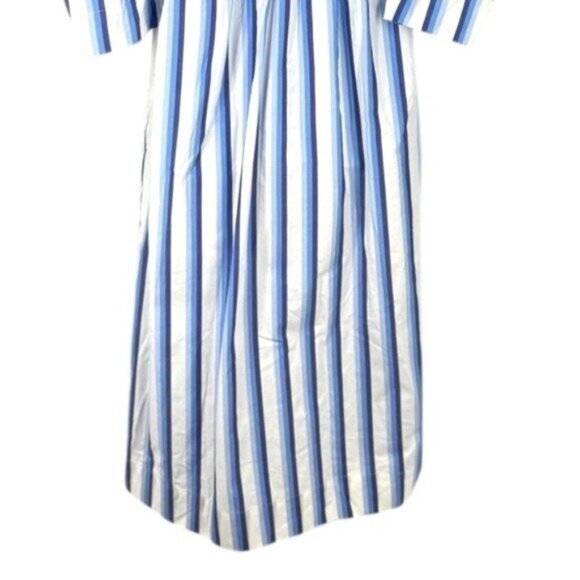 GANNI Blue Striped Cotton Smock Midi Dress Size 6 NWT – $375 Retail - Picture 10 of 12